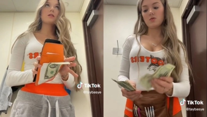 Σερβιτόρα των Hooters προκάλεσε πανικό στο TikTok όταν αποκάλυψε πόσα βγάζει: «Πώς μπορώ να δουλέψω εκεί;» (vid)